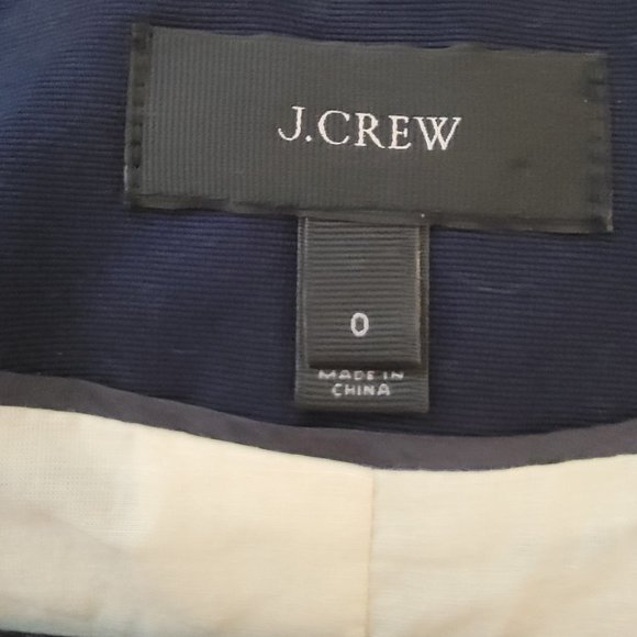 J. Crew linen scalloped blazer sz 0 - Picture 2 of 5